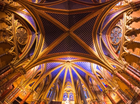 Interior view of the Sainte Chapelle, Paris, France 