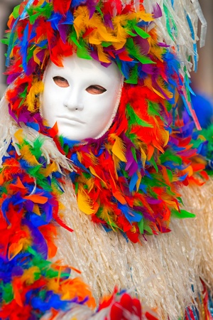 Venice, italy - March 06, 2011  Peoples watching the Grand Canal from Rialto Bridge during the world famous Venice carnival, an annual festival held in veniceのeditorial素材