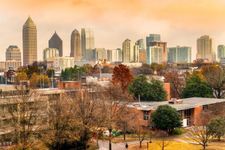 Skyline of downtown Atlanta, Georgia, USAの写真素材