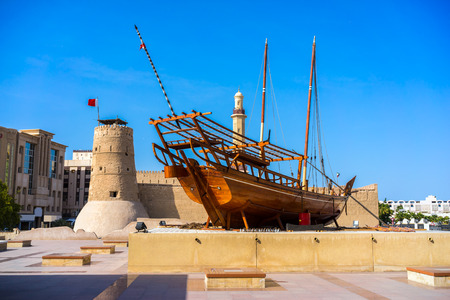Al Fahidi Fort (1787), home to the Dubai Museum and city's oldest building. Dubai, Uae.のeditorial素材