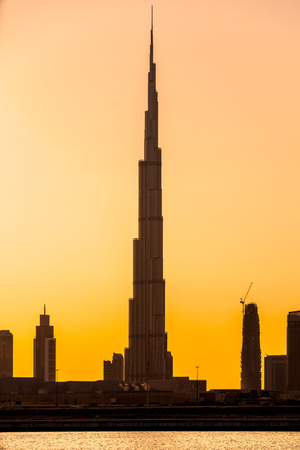 Dubai skyline at dusk, UAE.のeditorial素材