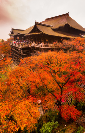 Autumn Color at Kiyomizu-dera Temple in Kyoto, Japanのeditorial素材