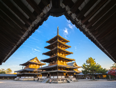Horyu-ji Temple in Nara Japanのeditorial素材