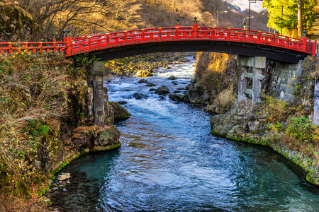 Nikko sacred Shinkyo Bridge, Japan.のeditorial素材