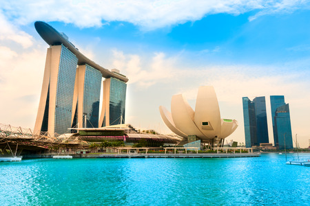 Aerial view of Singapore city skylineのeditorial素材
