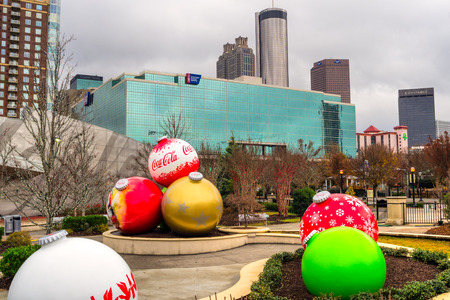 ATLANTA, GA, USA - DECEMBER 04: The World of Coca-Cola at Pemberton Place is a museum dedicated to the history of Coca-Cola, a world famous soft drink brand. Atlanta, Georgia on dec 04, 2013. Atlanta is the home of Coca Cola.のeditorial素材