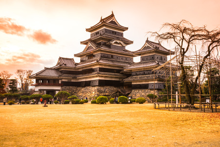 The Matsumoto Castle in Autumn, Nagano prefecture,  Japan.のeditorial素材