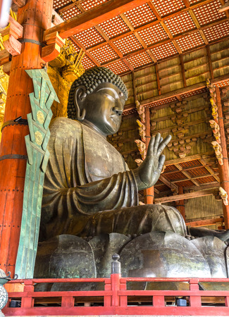 The Great Buddha (Daibutsu-Den) at Todai-ji temple in Nara, Japan.のeditorial素材