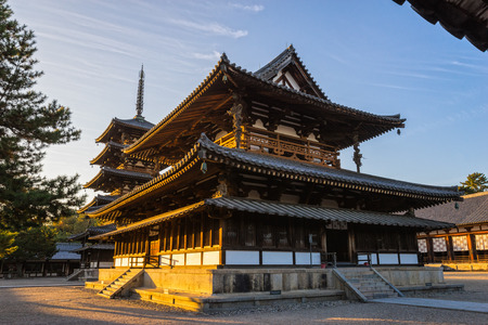 Horyu-ji Temple in Nara, Japanのeditorial素材