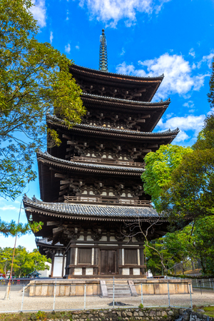 Kofuku-ji wooden tower in Nara, Japan. のeditorial素材
