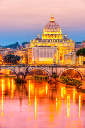 Saint Angel Castle, St. Peter and Vatican in Rome, Italy.のeditorial素材