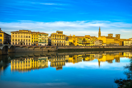 Arno River with Santa Croce, Florence, Italyのeditorial素材