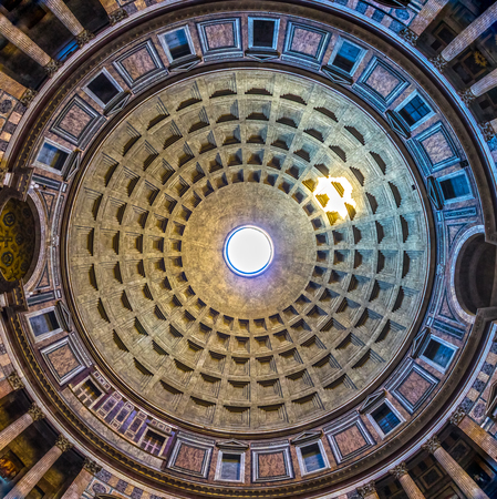 ROME, ITALY - NOVEMBER 3, 2015: Pantheon in Rome, Italy . Pantheon was built as a temple to all the gods of ancient Rome, and rebuilt by the emperor Hadrian about 126 AD.のeditorial素材