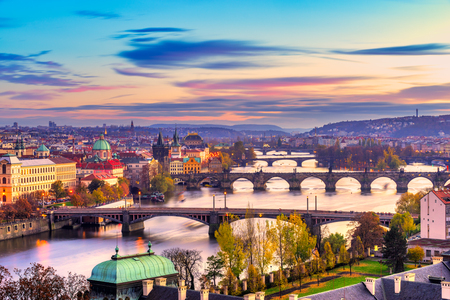 Prague, Charles Bridge and Old Townl. Czech Republicのeditorial素材