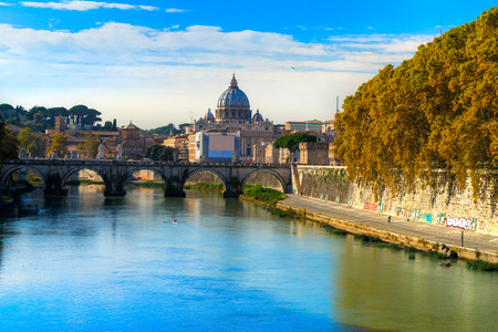 Rome, Saint Angel Castle, St. Peter and Vatican.Italy.のeditorial素材