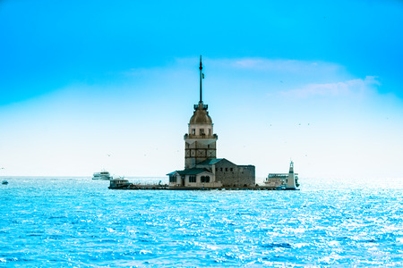 The Maiden Tower KÄ±z Kulesi), Istanbul, Turkey.のeditorial素材