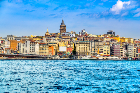 Istanbul at sunset - Galata district, Turkeyの写真素材