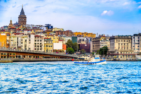 Istanbul at sunset - Galata district, Turkeyの写真素材