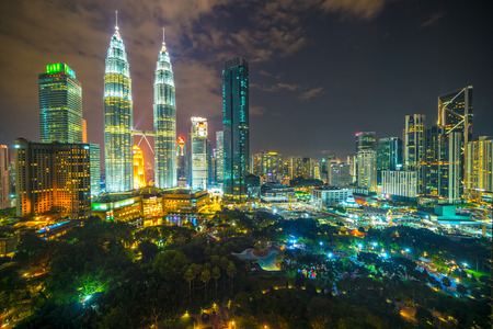 Kuala Lumpur, Malaysia.Twin Towers and KLCC Park.のeditorial素材