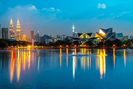 Kuala Lumpur, Malaysia. Sunset skyline from Titiwangsa Park.の写真素材