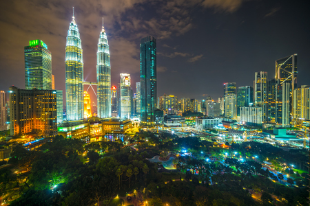 Kuala Lumpur, Malaysia.Twin Towers and KLCC Park.のeditorial素材