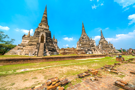 Wat Phra Si Sanphet Temple, Ayutthaya.  Bangkok province, Thailandの写真素材