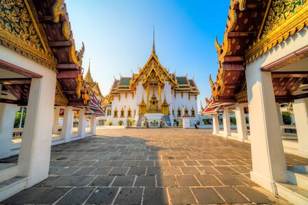 Bangkok, Wat Phra Kaew, Temple of the Emerald Buddha, and Grand Palace complex.  Bangkok, Thailandia.のeditorial素材