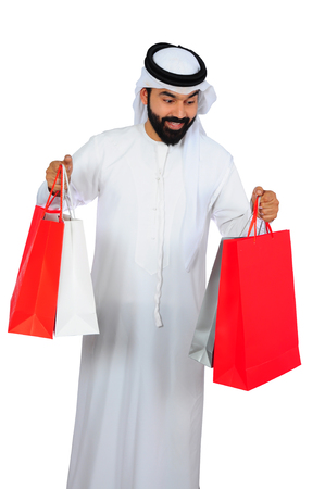 Happy Arab Man ( Shopping )の写真素材