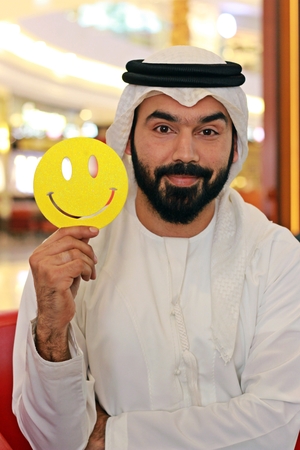 Happy Positive Smiley Arab Manの写真素材