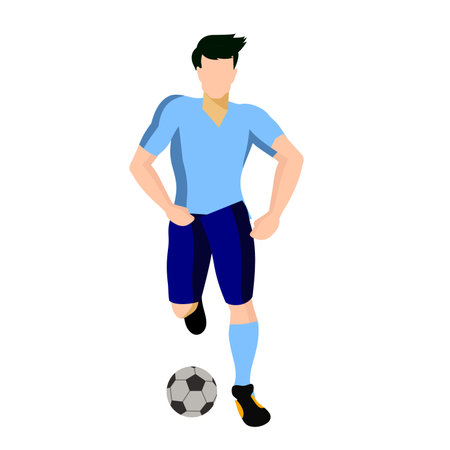 Soccer player isometric icon on a white background for web designのイラスト素材