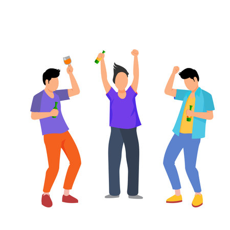 Set of people with a microphone. Vector illustration in flat style.のイラスト素材