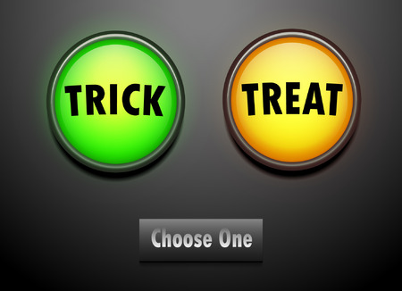 LED push button for choose trick or treat.のイラスト素材