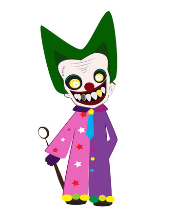 Clown cartoon vector for halloween party and illustrated News.のイラスト素材