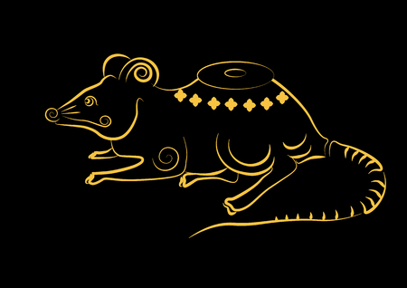 The painting rat one of the 12 zodiac based on the belief of the people of Asia. This is the year that represents destiny and lifestyle.のイラスト素材