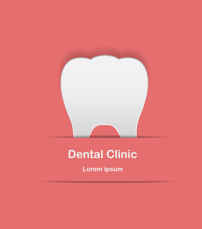 Vector White teeth from cutting paper with a pink background. Look like teeth with gums.のイラスト素材