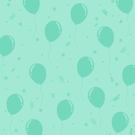 seam less green balloon pattren with decoration in birthday.のイラスト素材