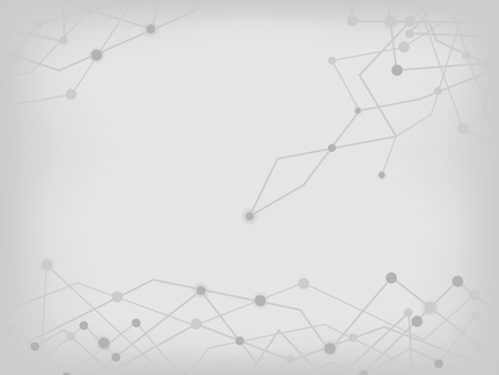 Gray line and dot on white background, technology concept.のイラスト素材