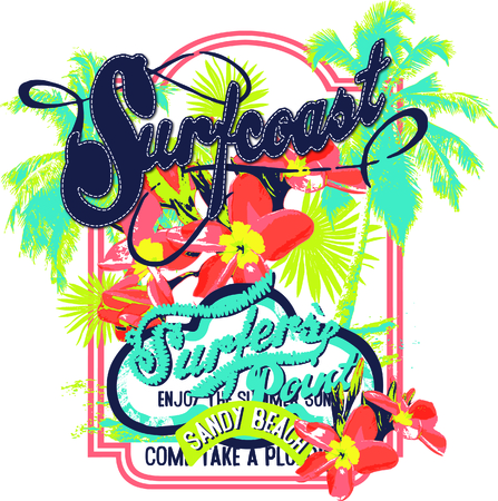 sURF COAST Surfer enjoyのイラスト素材