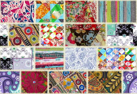 Background of colorful fabrics patchwork pattern