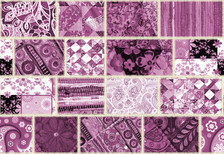 Background of colorful fabrics patchwork pattern