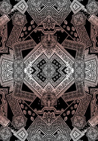 Abstract flower pattern leopard skin animal skinの写真素材