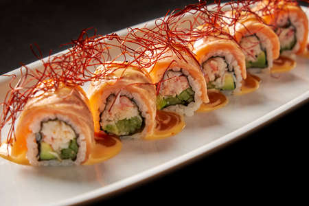 Sushi set on the black