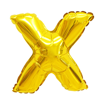 Letter X English alphabet of balloons on a white backgroundの写真素材