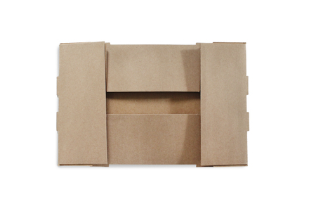 Take-out coffee in holder. Cardboard Cup holder on isolated white background.の写真素材