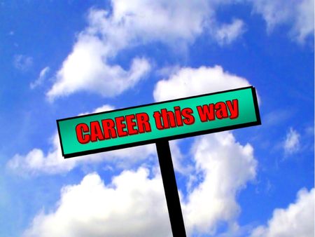 sign career this wayの写真素材
