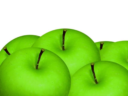 apples group on whiteの写真素材