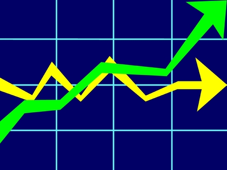bearish and bullish financial marketの写真素材