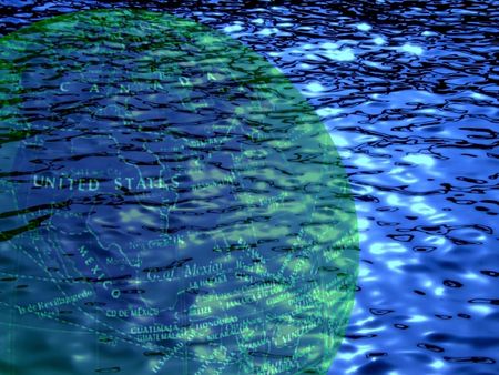 abstract global warming world under waterの写真素材
