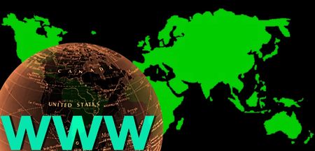 internet www world map leftの写真素材