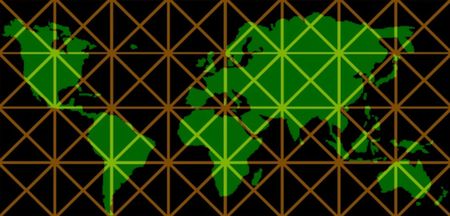 world map on gridのeditorial素材
